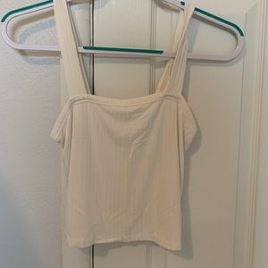 White ribbed crop top